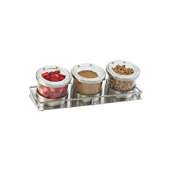Cal-Mil 1850-5-55HL Mixology 3 Jar Display For 32 Oz. Jars Notched Lids 16-3/8"W x 5-7/8"D x 5-3/4"H 1850-5-55HL - main